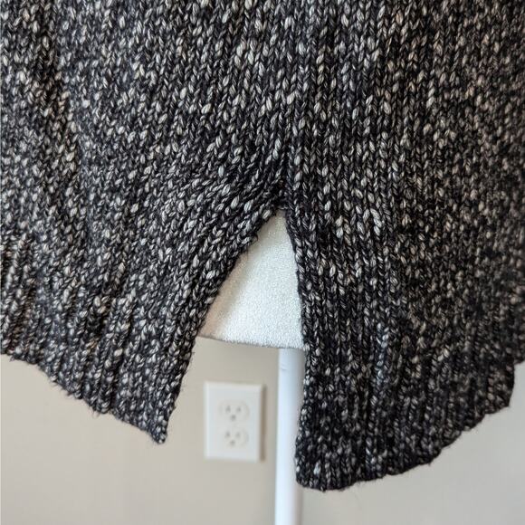 Loft Black & White Knit Crew Neck Oversized Raglan Long Sleeve Sweater Small - Picture 4 of 8